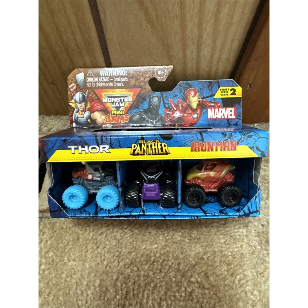 Lot Of 3 Sets Monster Jam MINI Trucks 3 Pks Series 2 Marvel NIB - Picture 4 of 5
